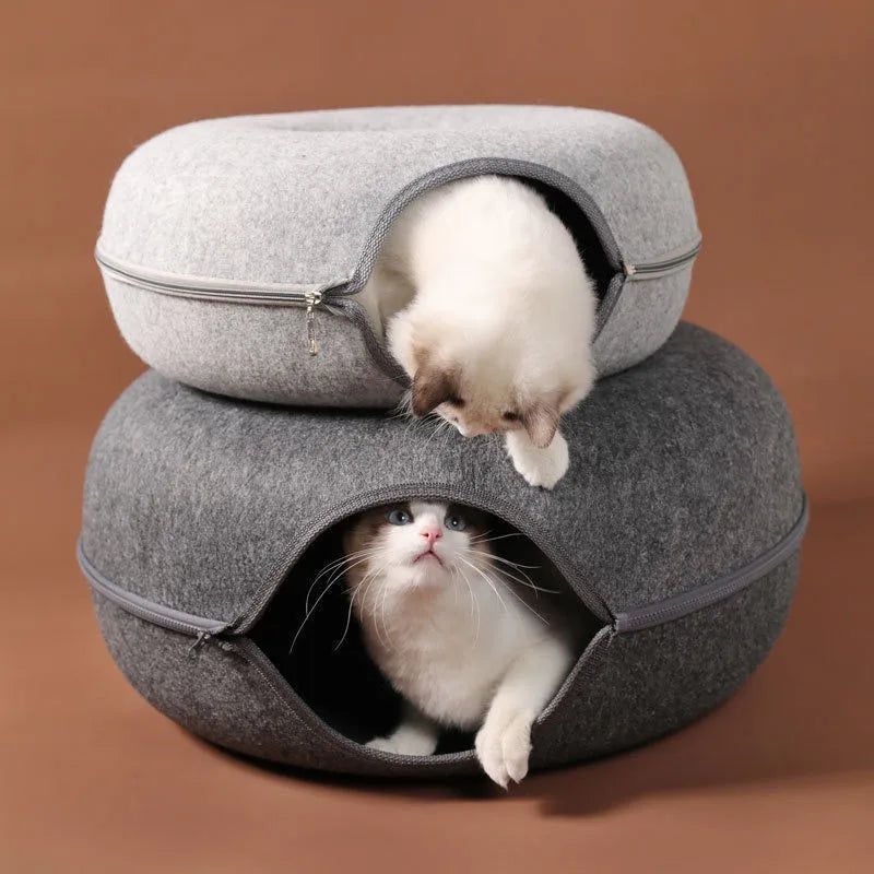 Donut Pet Bed Interactive Tunnel