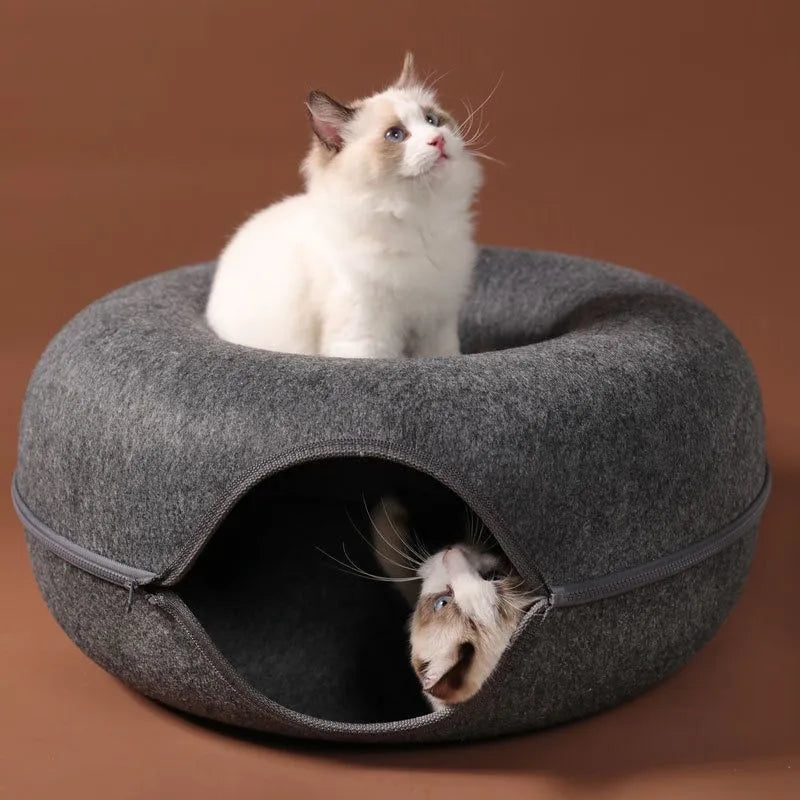 Donut Pet Bed Interactive Tunnel