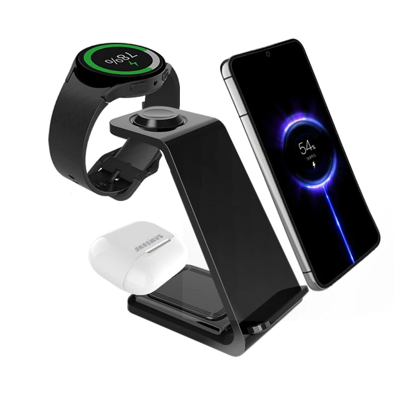 3 in 1 Wireless Charger Stand For Samsung Phones, Galaxy Watch and Buds.