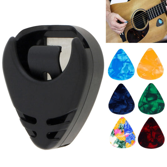 Black Plastic Stick on Guitar Pick Holder