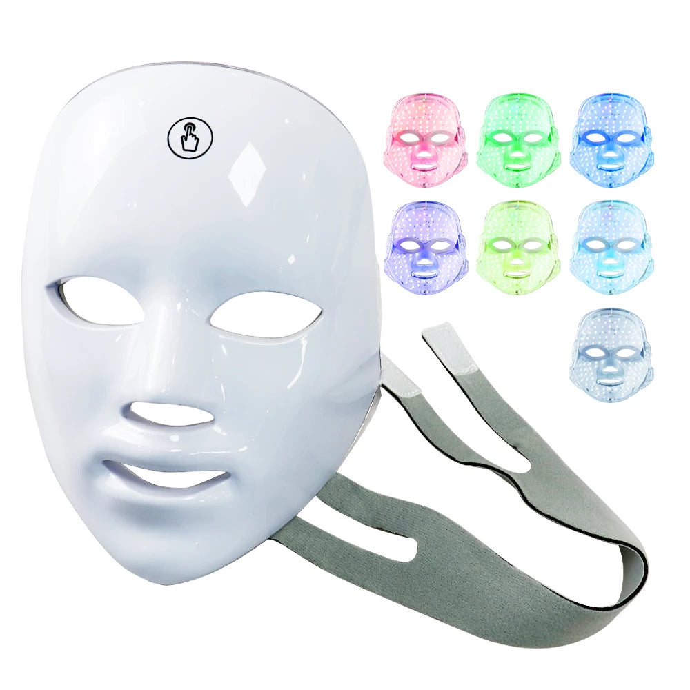 Anti Acne 7 Colors LED Facial Mask Photon Therapy