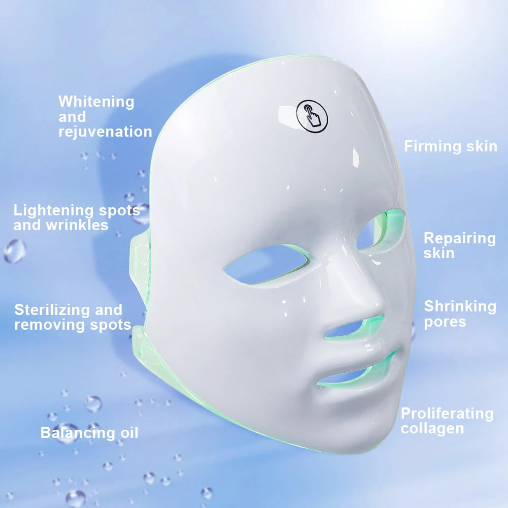 Anti Acne 7 Colors LED Facial Mask Photon Therapy