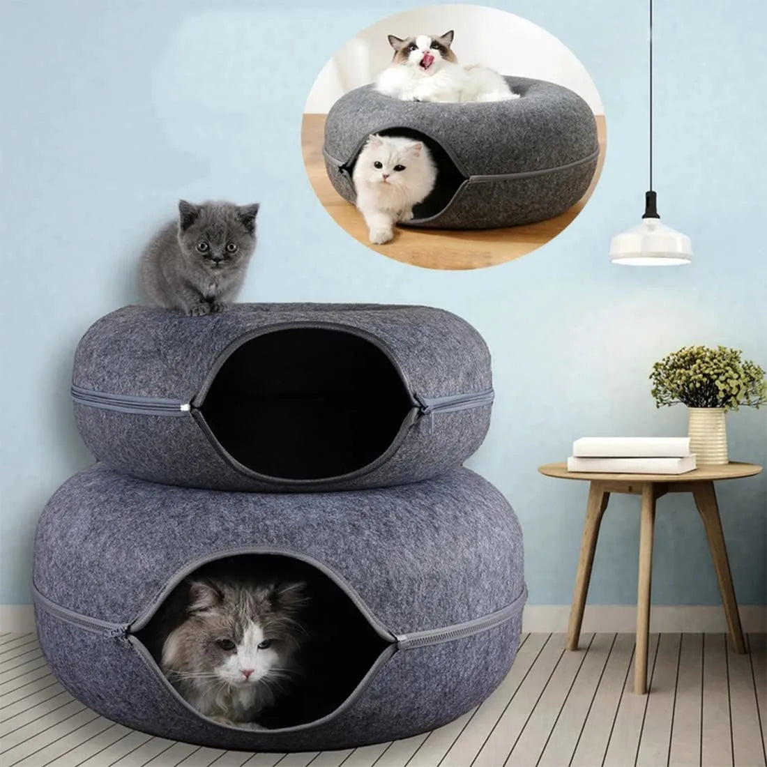 Donut Pet Bed Interactive Tunnel