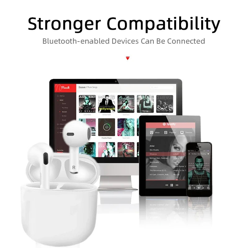 Pro 4 TWS Wireless Earphones Bluetooth-compatible 5.0 Waterproof Set.