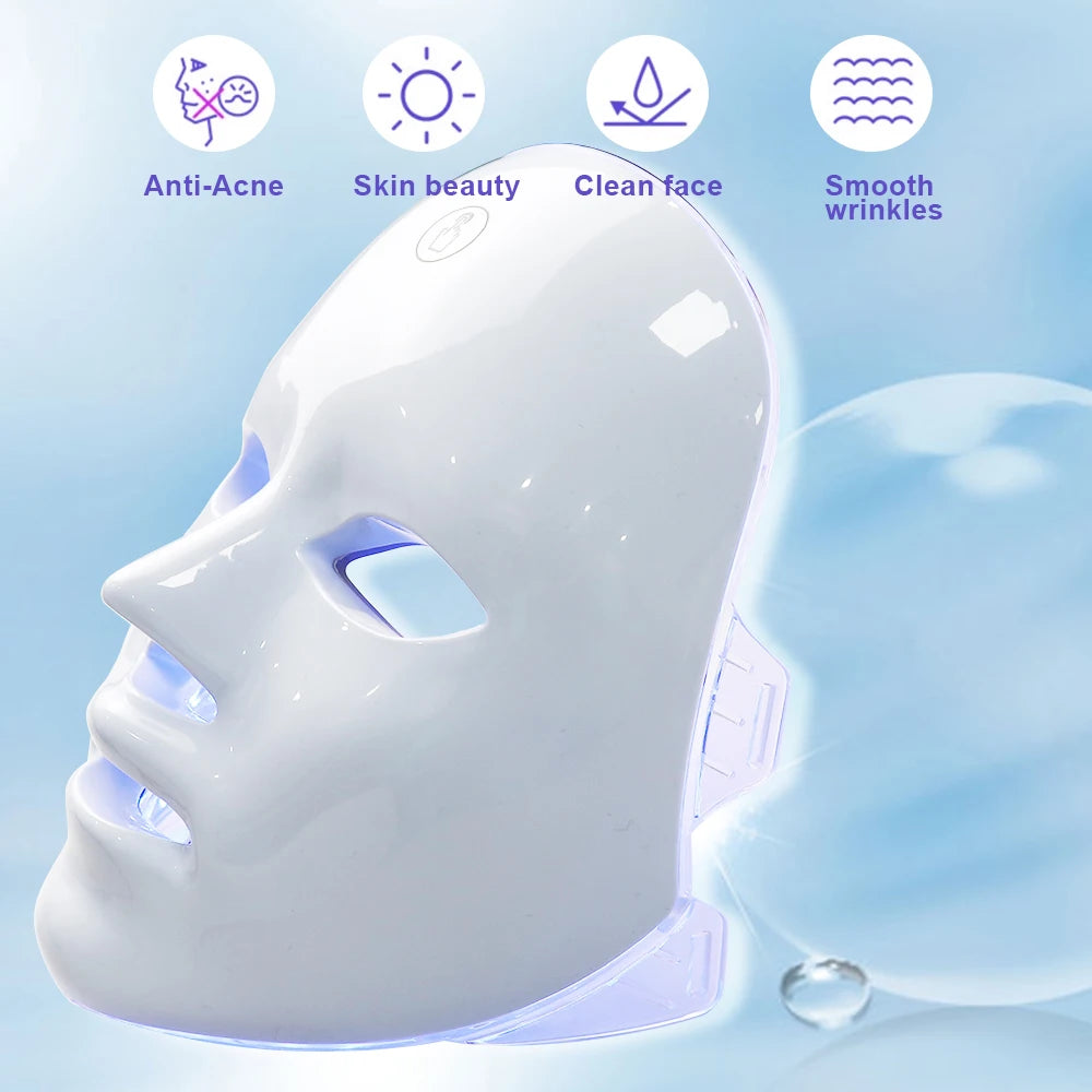 Anti Acne 7 Colors LED Facial Mask Photon Therapy