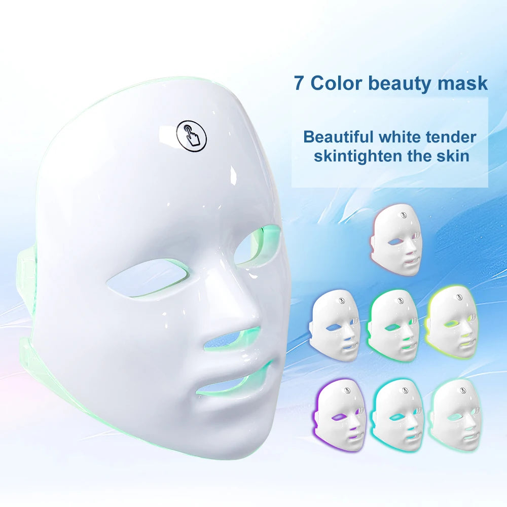 Anti Acne 7 Colors LED Facial Mask Photon Therapy