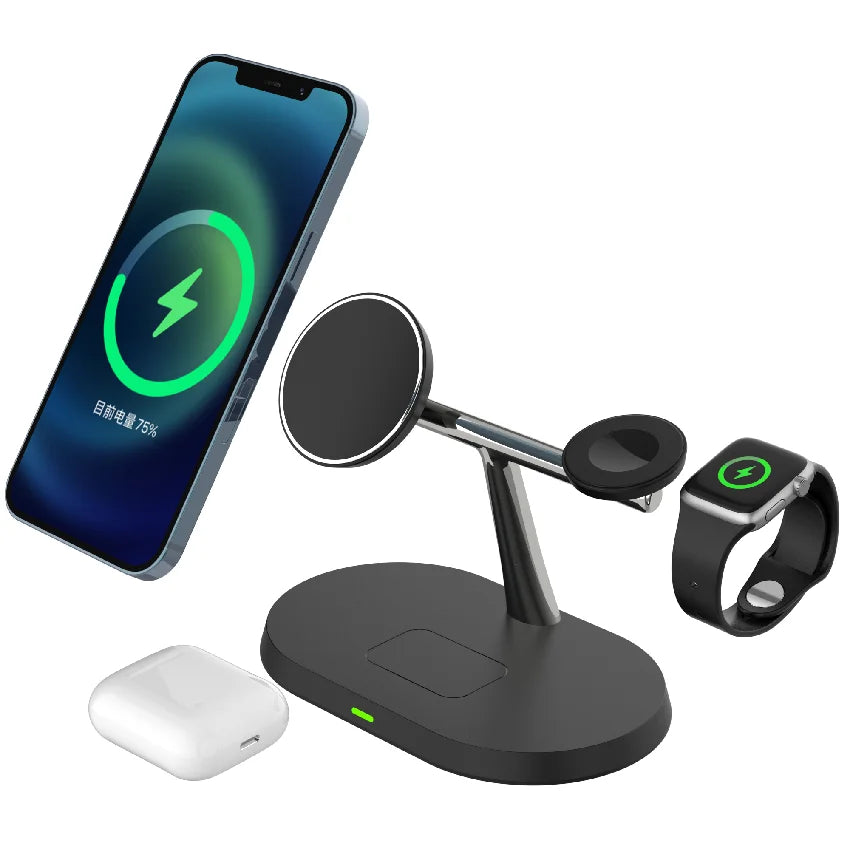 3 in 1 Magnetic Wireless Charger Stand For Macsafe iPhone 14 13 12 Pro Max Airpods Apple Watch 8 7 6 15W Fast Charging Station