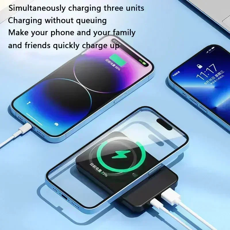 300000 mAh Magnetic Wireless Portable Power Bank For iPhone, Samsung.